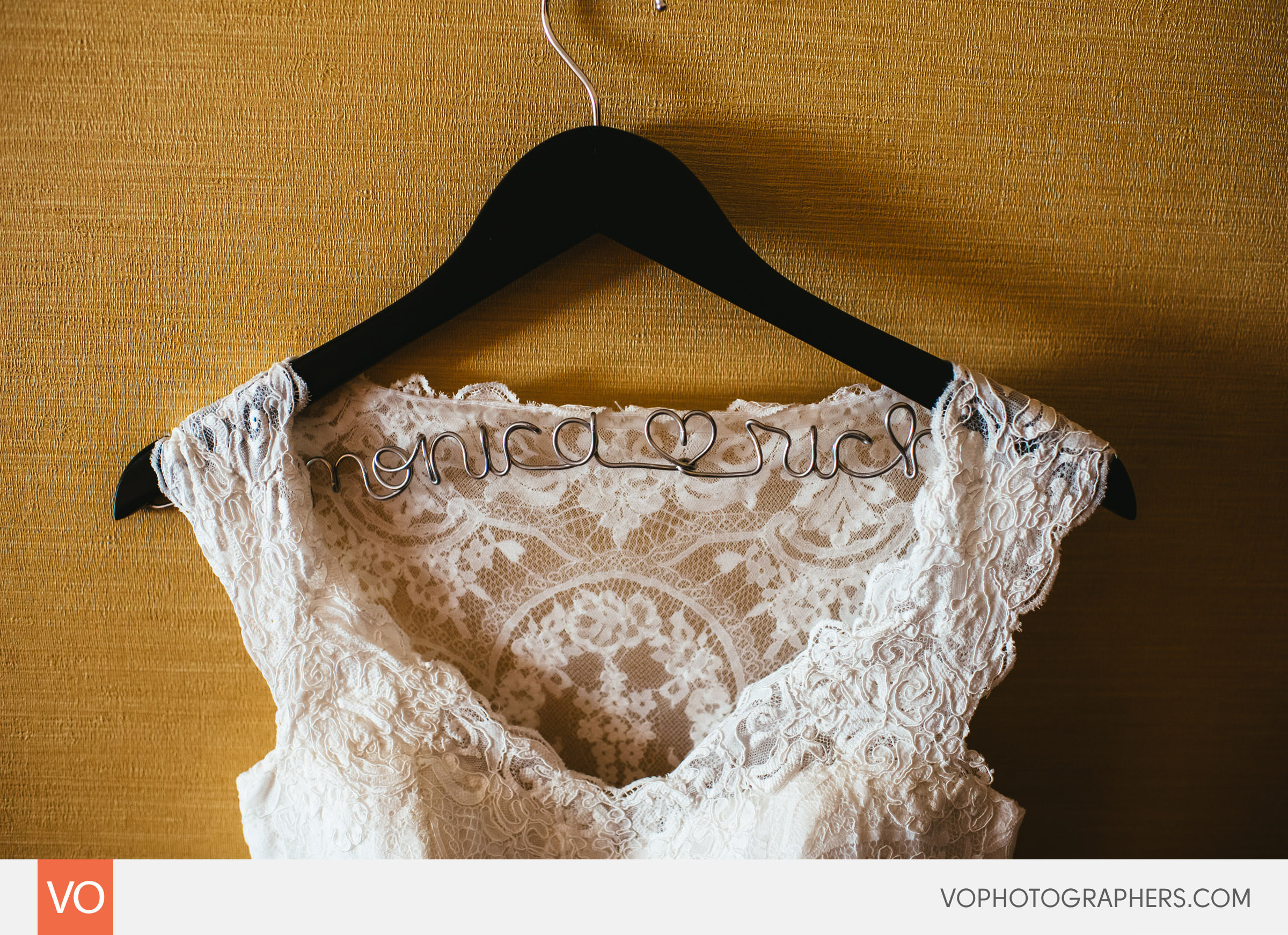 Custom wedding dress hanger