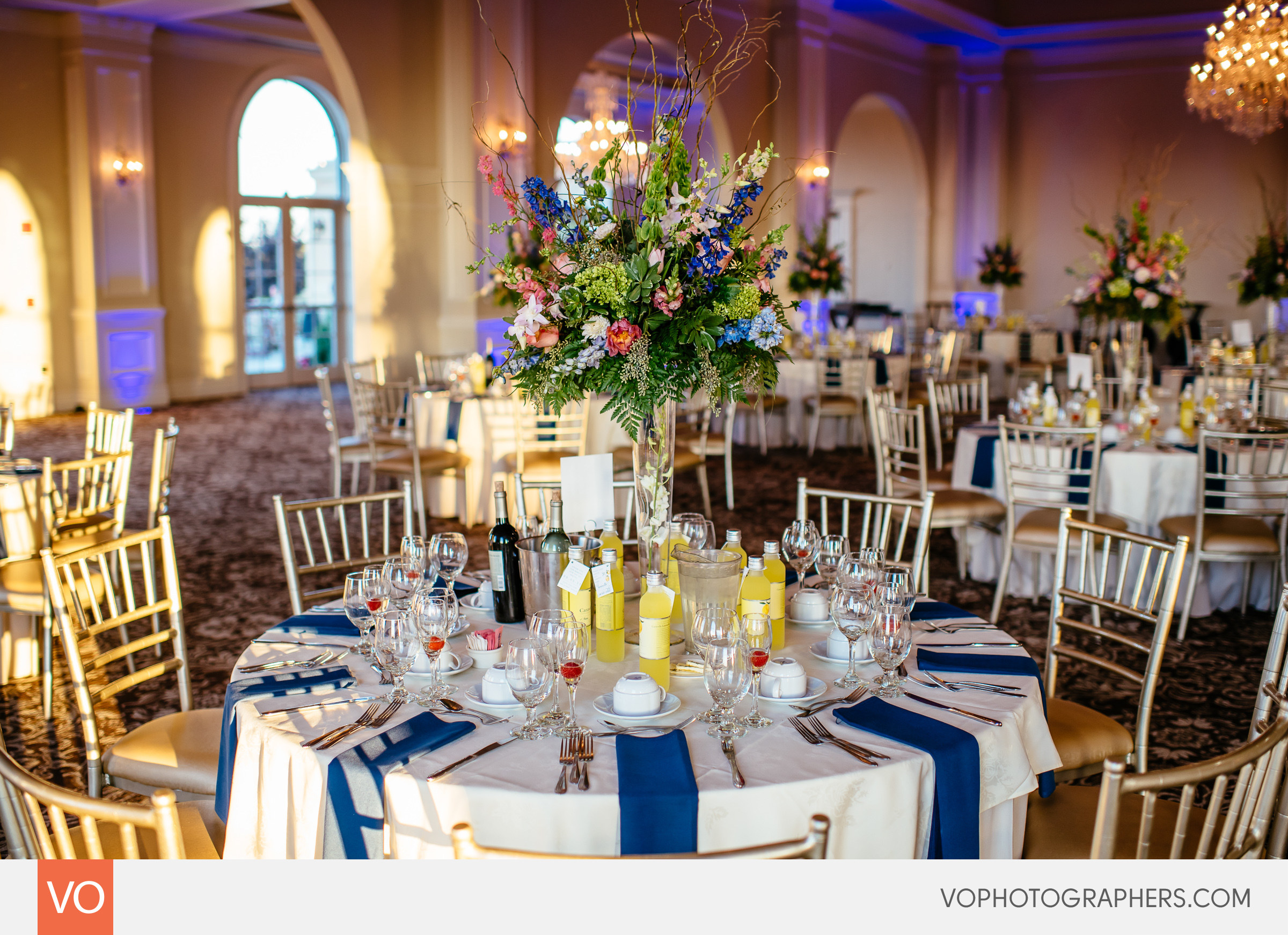 Banquet table, centerpiece at Aria