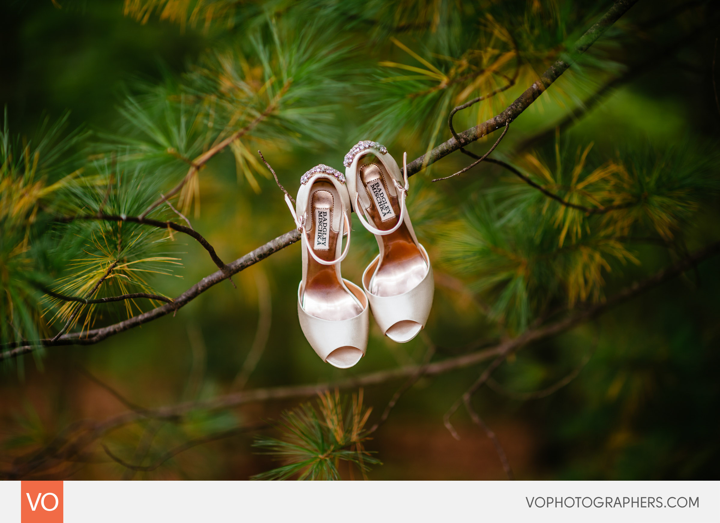 Badgley Mischka Bride's wedding shoes