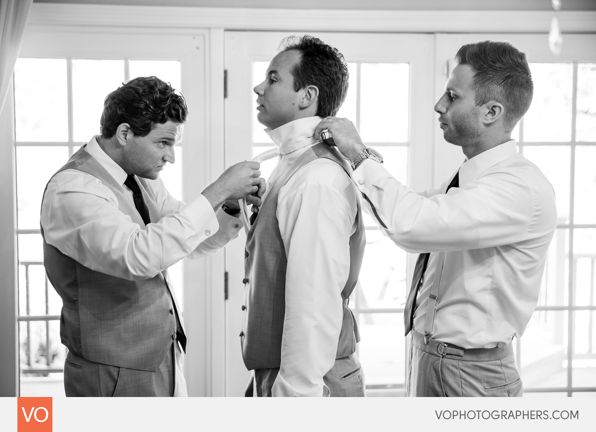 A little help from the groomsmen