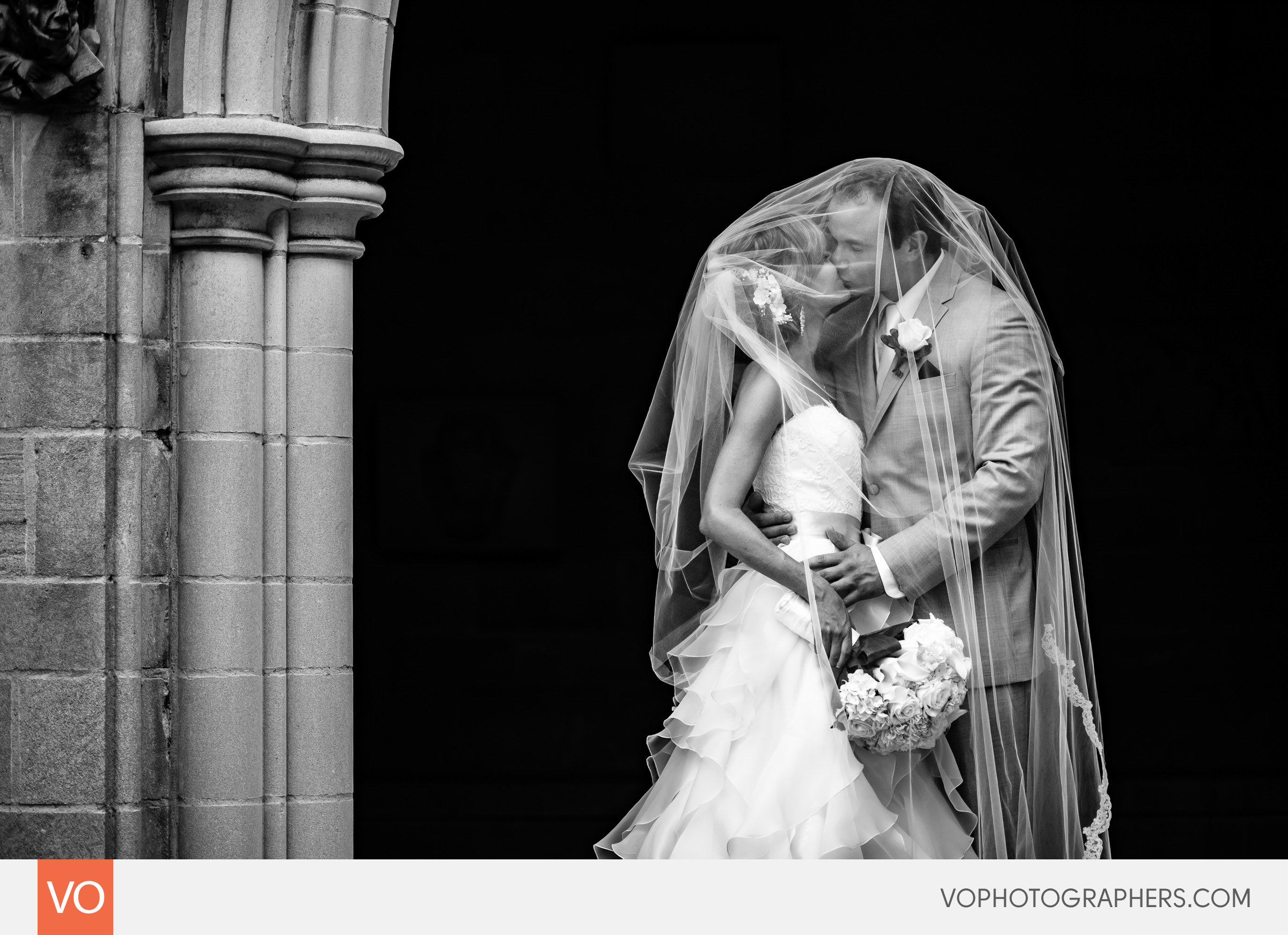 The couple under the Bride's veil