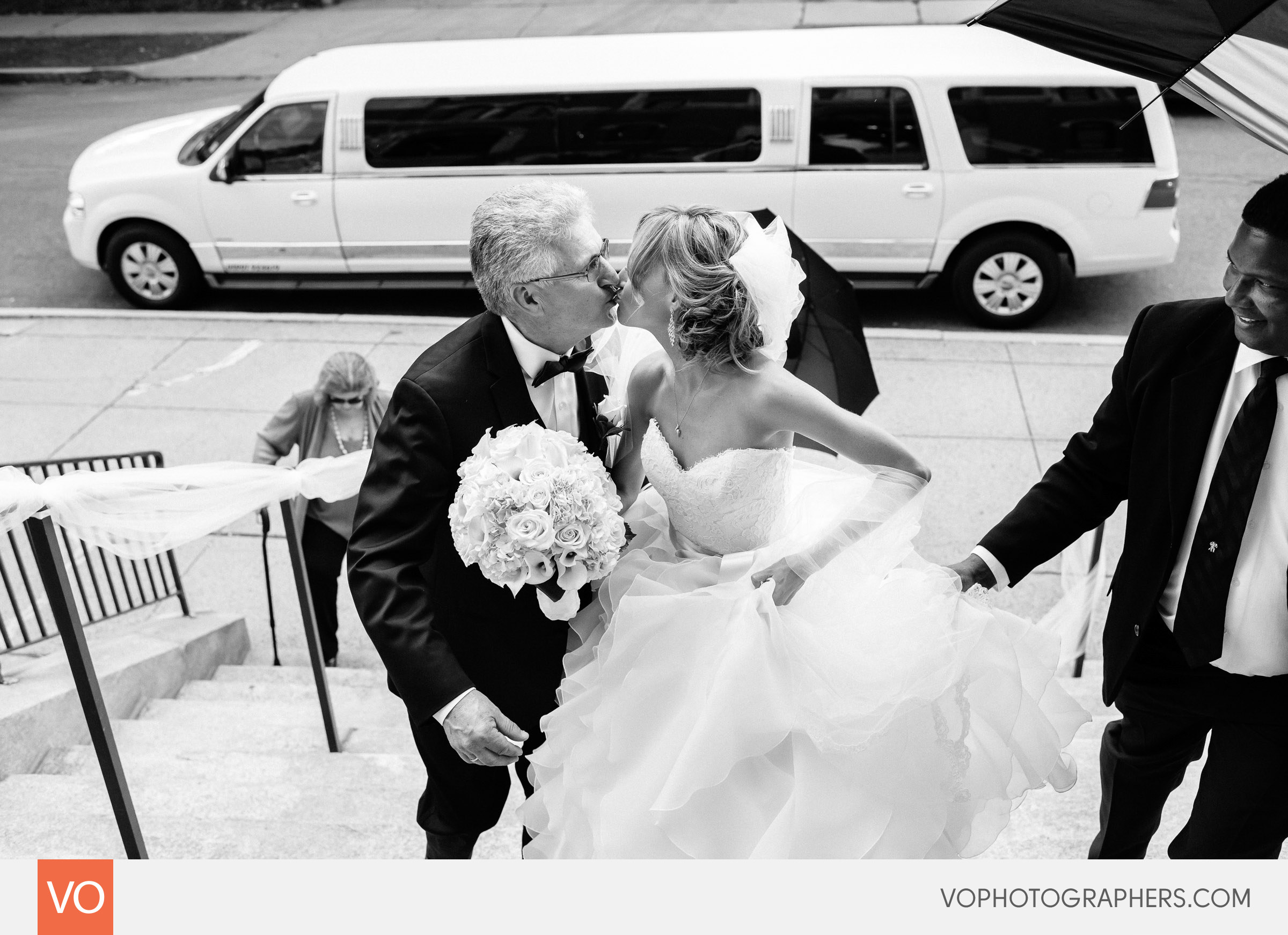 Bride walking into the church