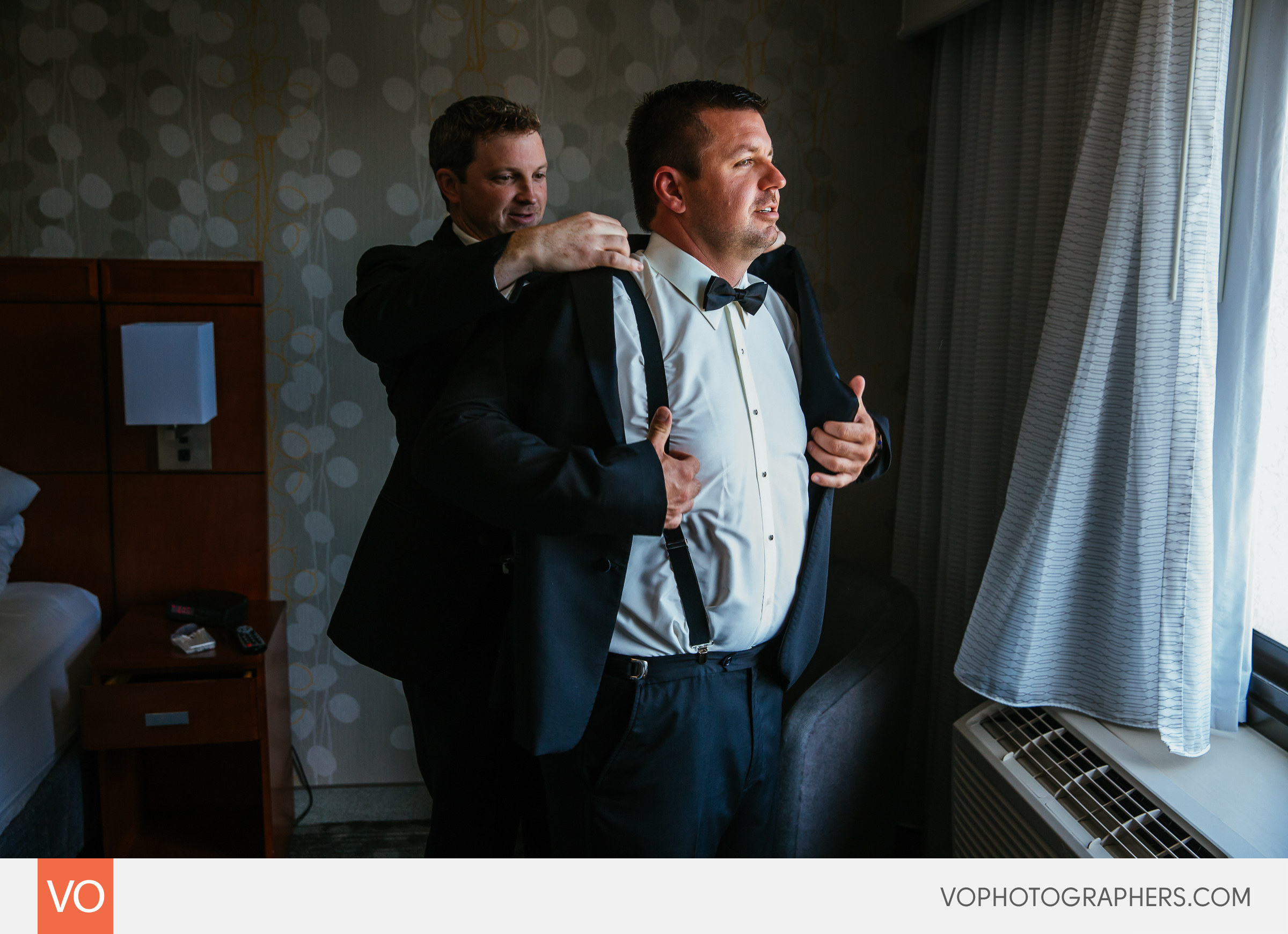 Groom getting ready